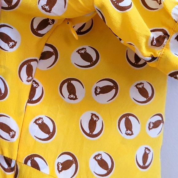 Pelpum Silk Yellow Necktie Blouse with Puff Sleeves - Picture 4 of 8